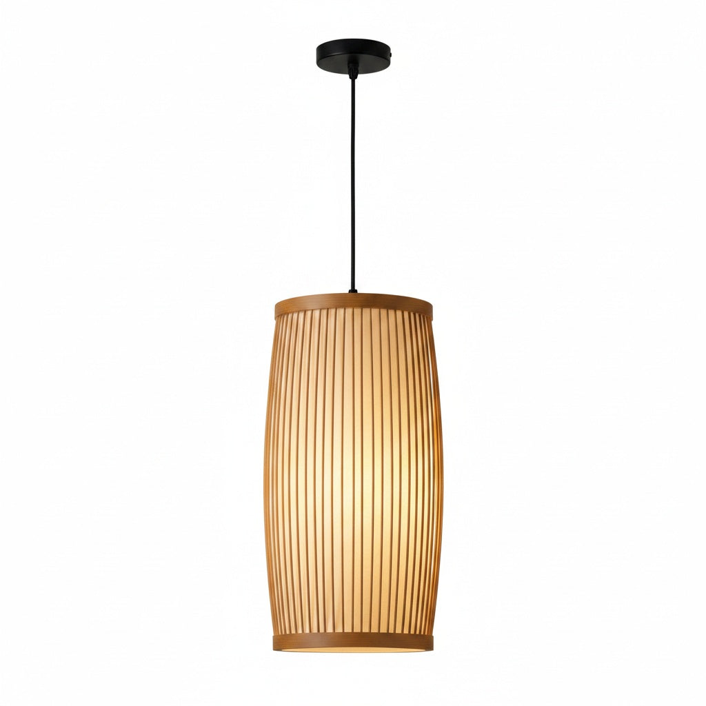 Suspension Bambou Cylindrique Zen - vue produit sur fond blanc