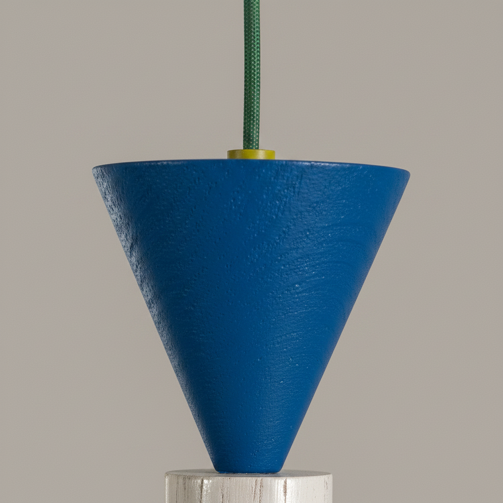 Suspension Bois Design Nordique Colorée - gros plan sur les détails de fabrication