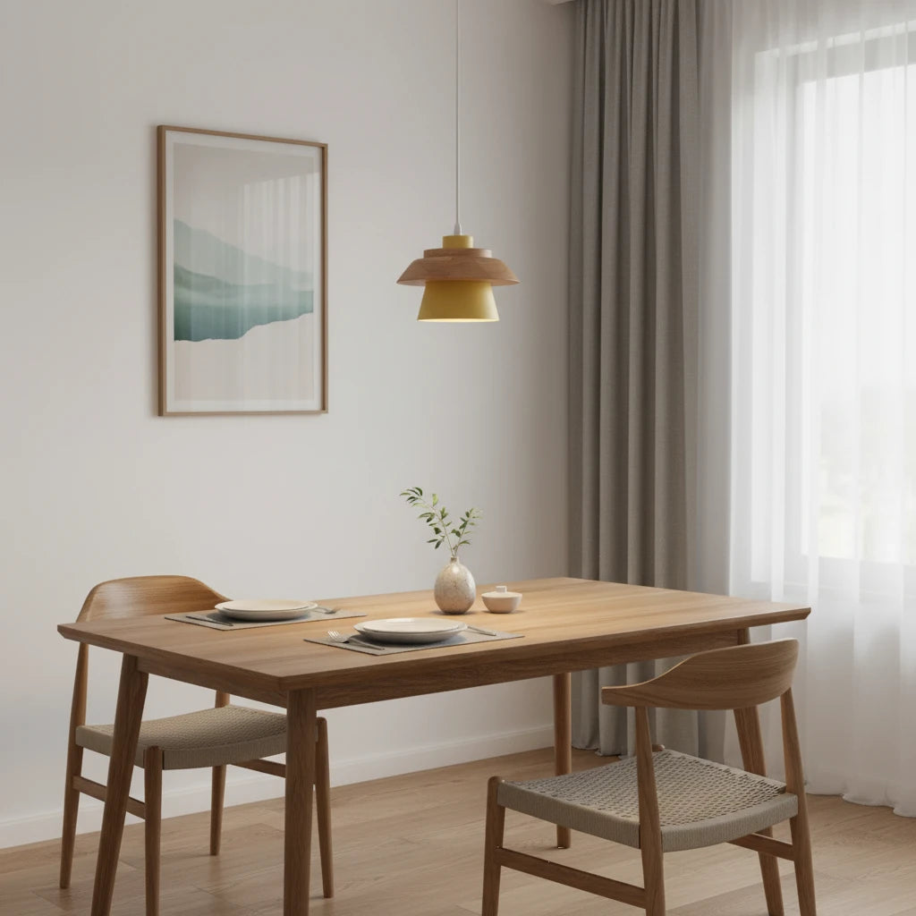 suspension-bois-metal-conique-macaron-nordique highlight Image