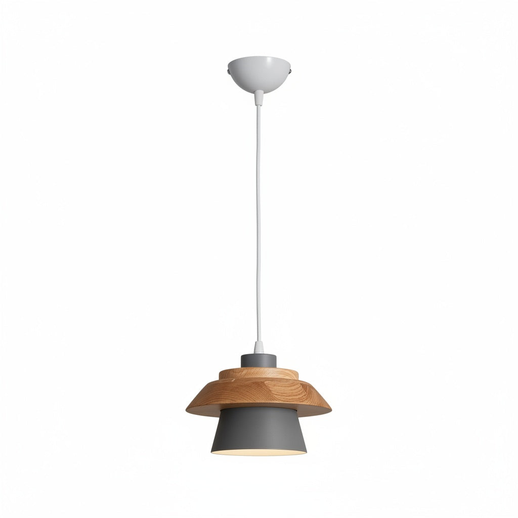 Suspension Bois et Métal Style Nordique - vue produit sur fond blanc