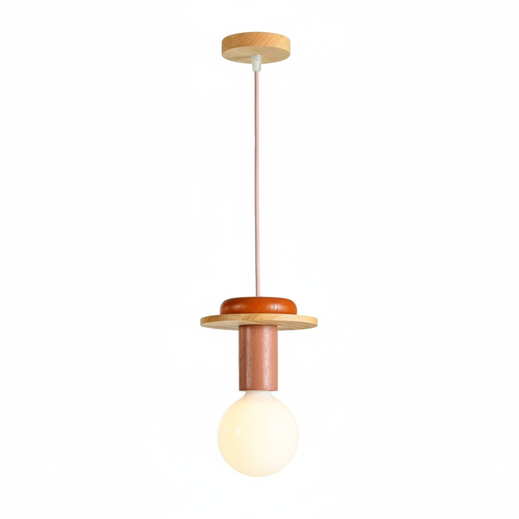 Suspension Bois Nordique Bicolore - vue produit sur fond blanc - vue 1/2