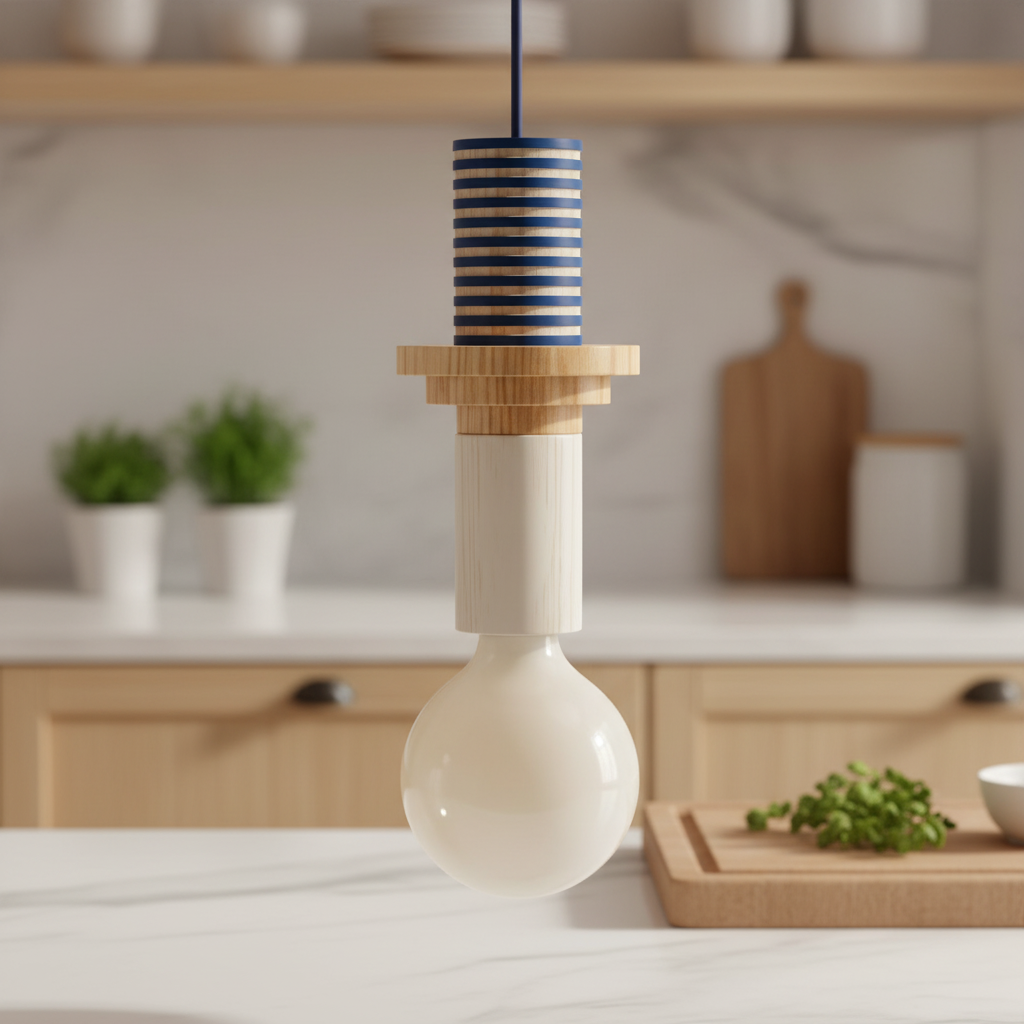 Suspension Bois Nordique Empilé mise en ambiance dans un intérieur