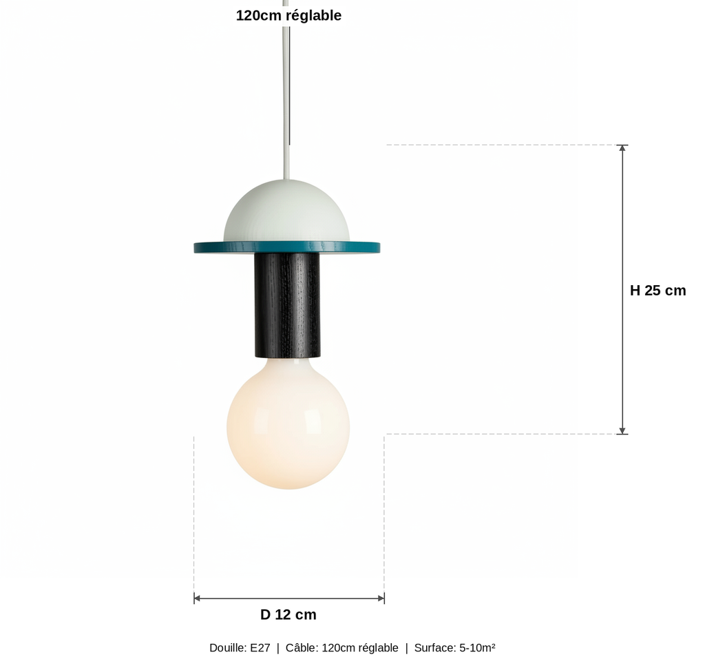 Suspension Bois Nordique Géométrique - schéma des dimensions