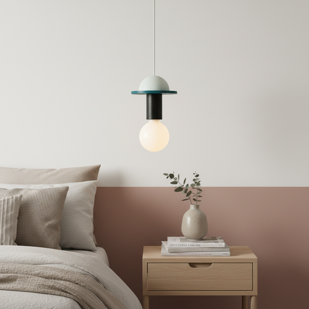 Suspension Bois Nordique Géométrique en situation décorative