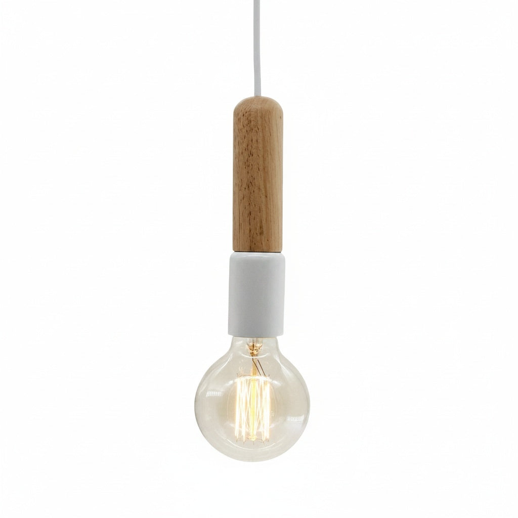 Suspension Bois Nordique Minimaliste - vue produit sur fond blanc