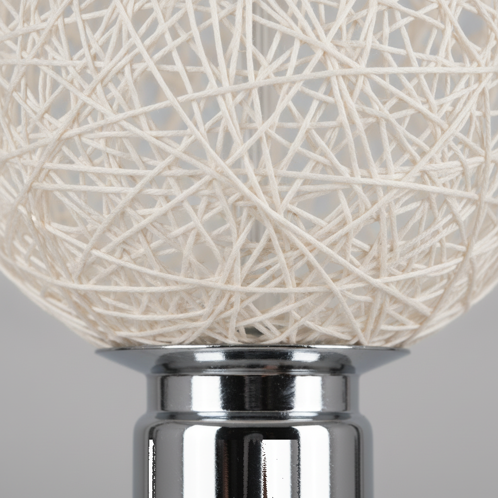 Suspension Boule Rotin Tressé Blanche — detail