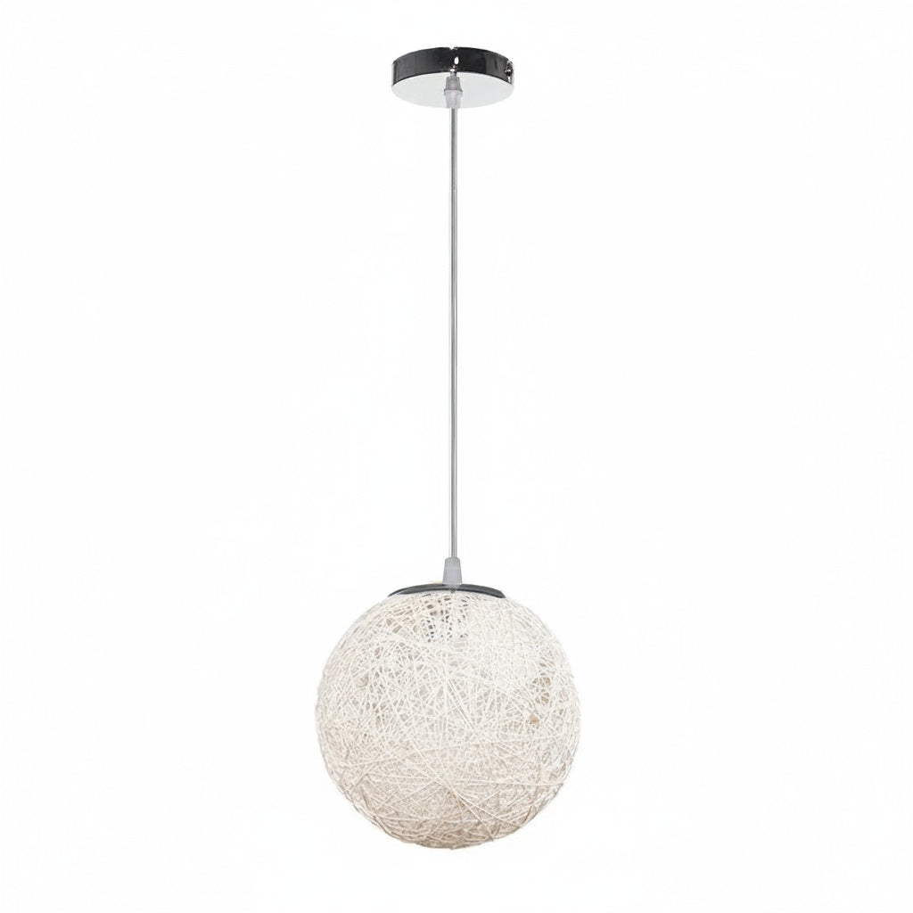 Suspension Boule Rotin Tressé Blanche — google shopping