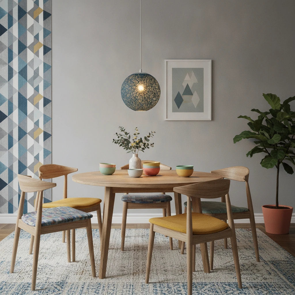 suspension-boule-rotin-tresse-bleue highlight Image