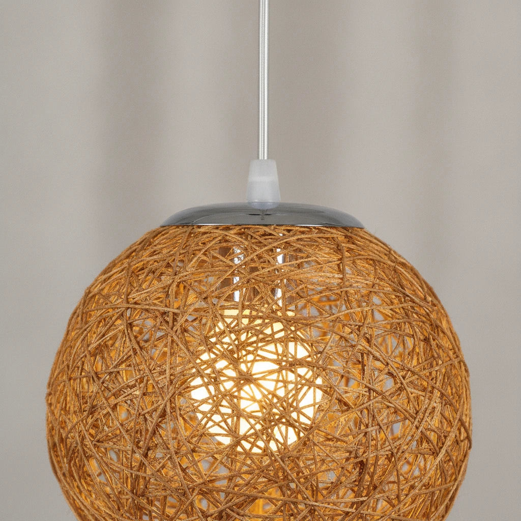 suspension-boule-rotin-tresse-bois-clair section4 Image