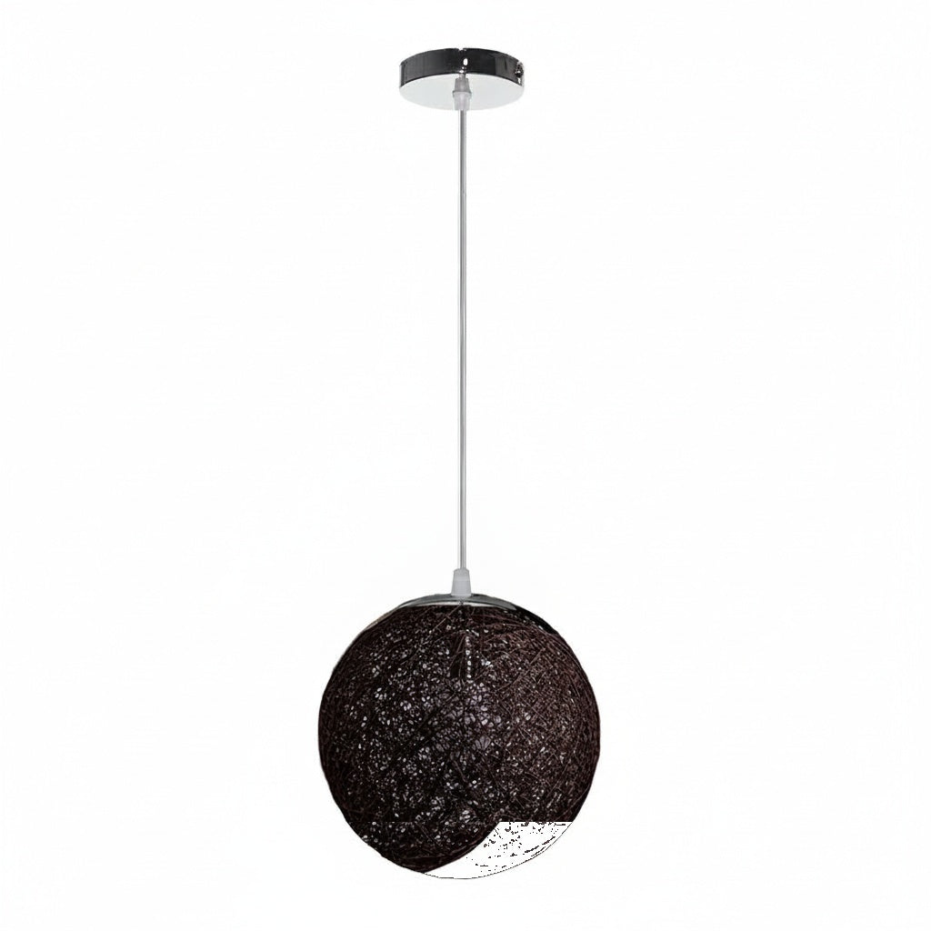 Suspension Boule Rotin Tressé Marron — google shopping