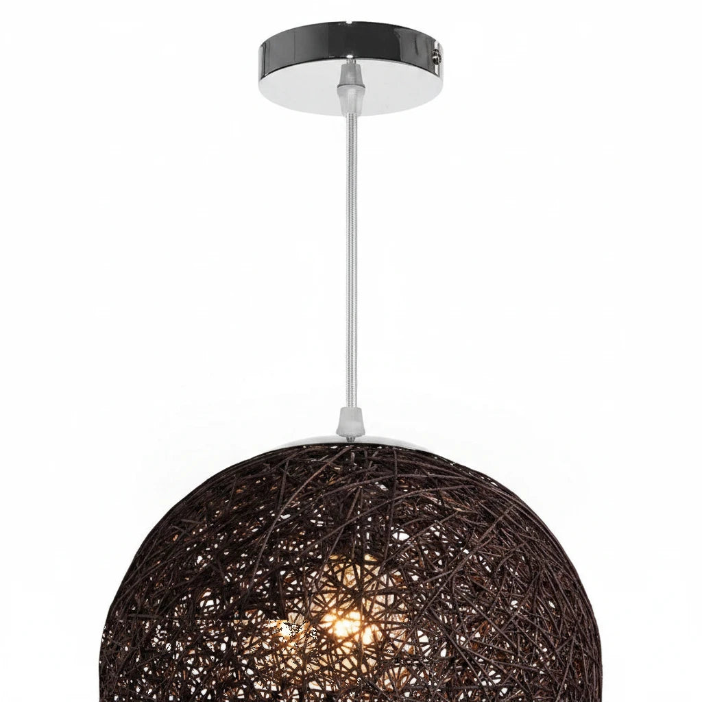 suspension-boule-rotin-tresse-marron section4 Image