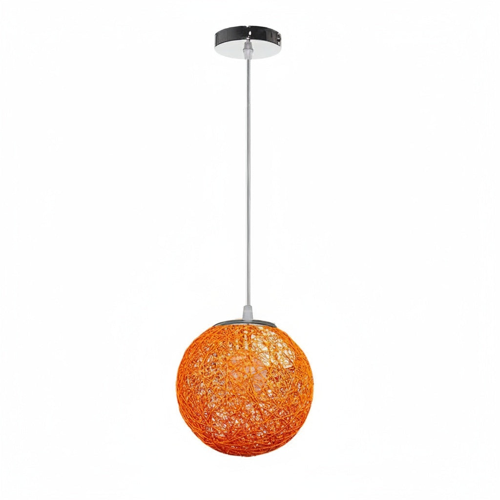 Suspension Boule Rotin Tressé Orange — google shopping