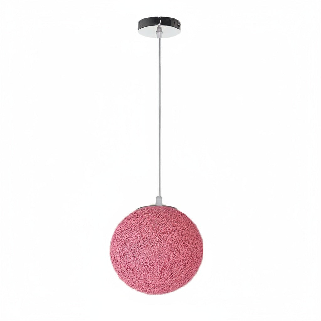 Suspension Boule Rotin Tressé Rose — google shopping