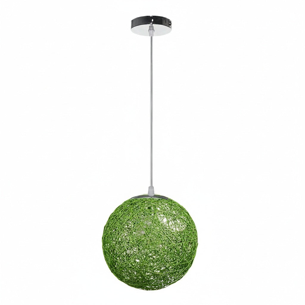 Suspension Boule Rotin Tressé Vert — google shopping