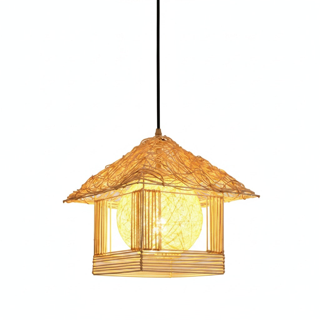 Suspension Cabane Rotin Tressé Nature — google shopping