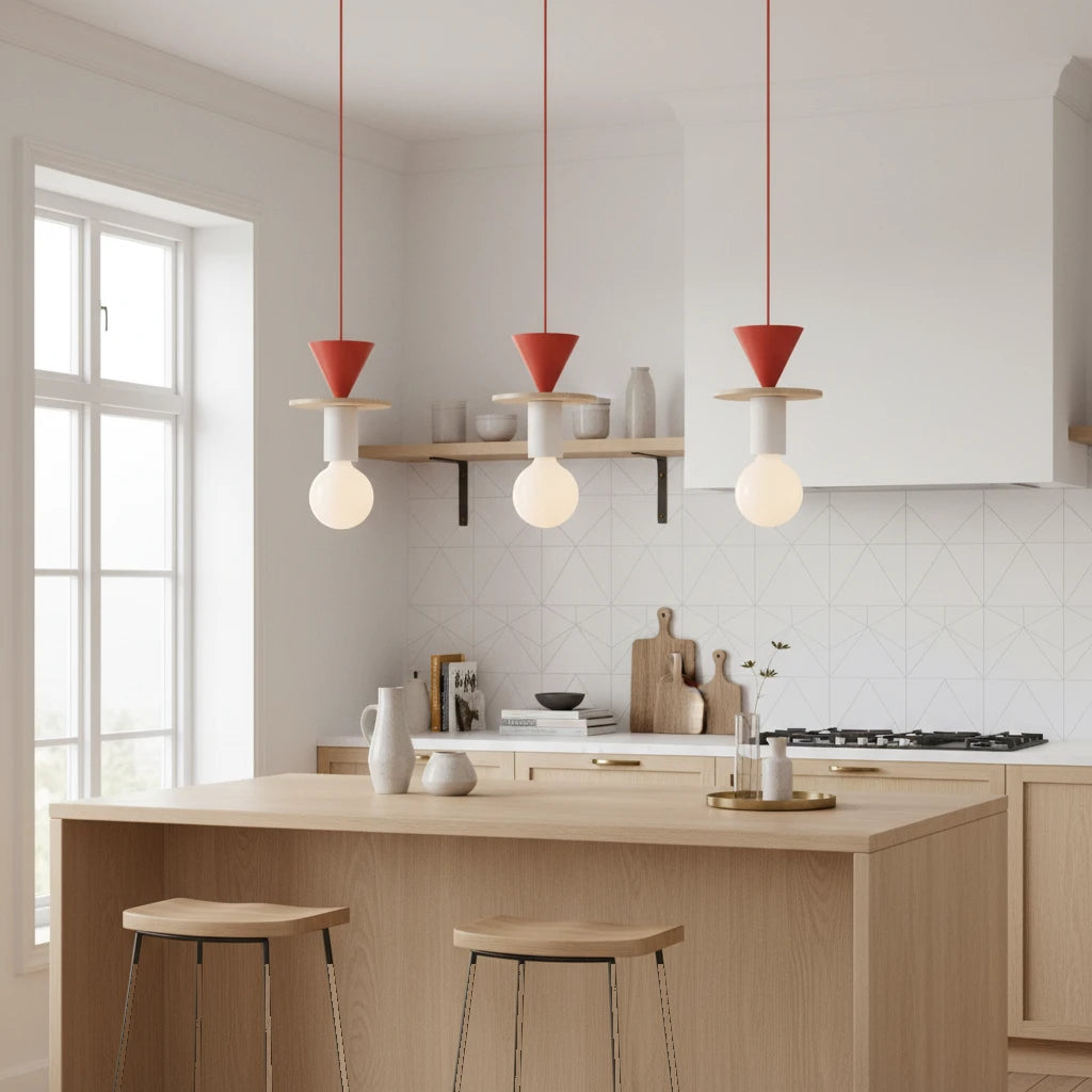 suspension-conique-bois-metal-nordique highlight Image