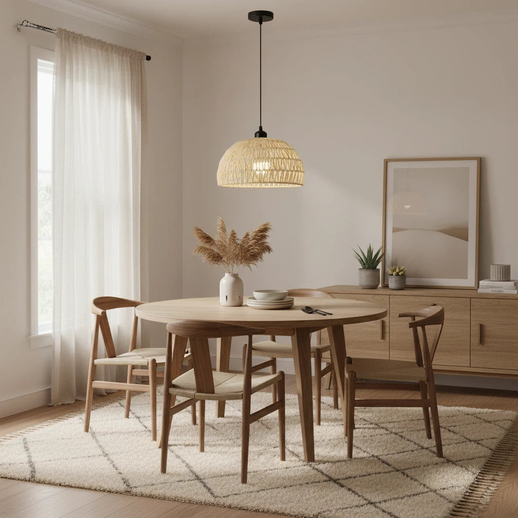 suspension-corde-tressee-boheme-dome-naturel highlight Image