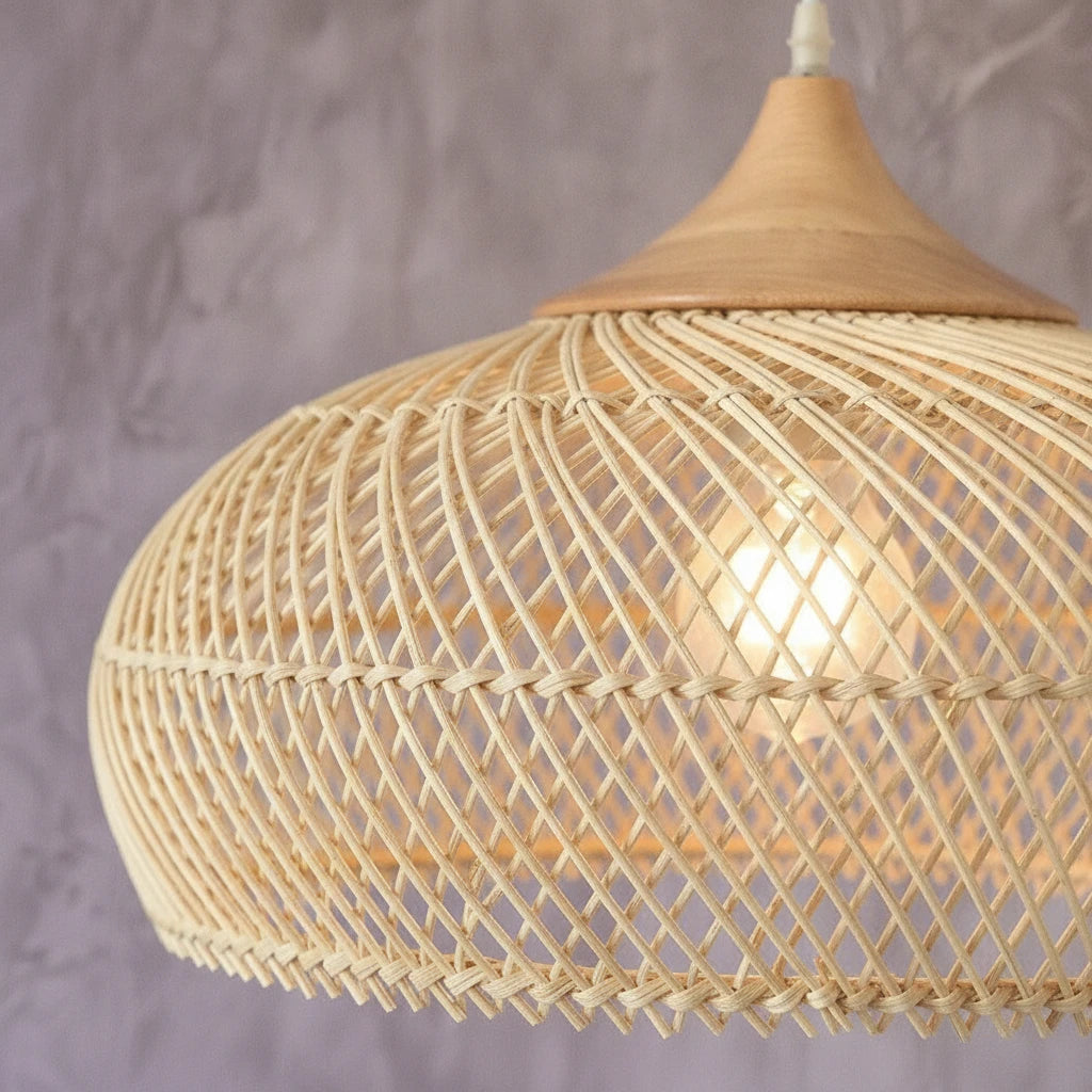 suspension-dome-rotin-tresse-naturel section4 Image
