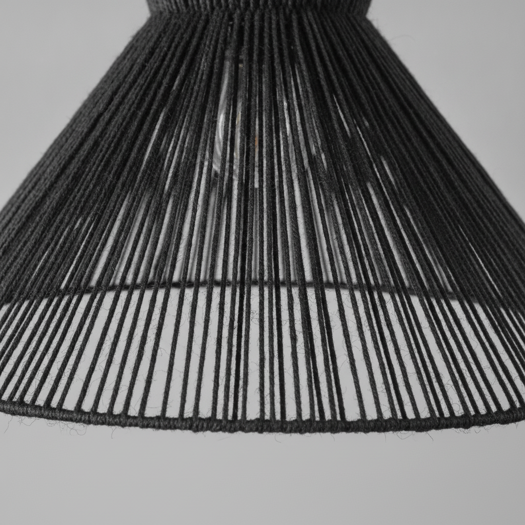 Suspension Évasée Corde Tressée Noire — detail