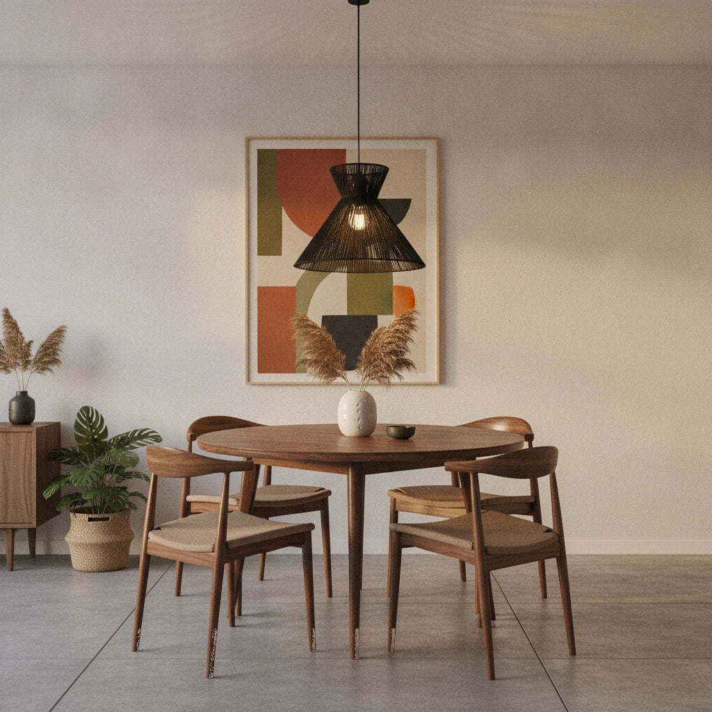 suspension-evasee-corde-tressee-noire highlight Image