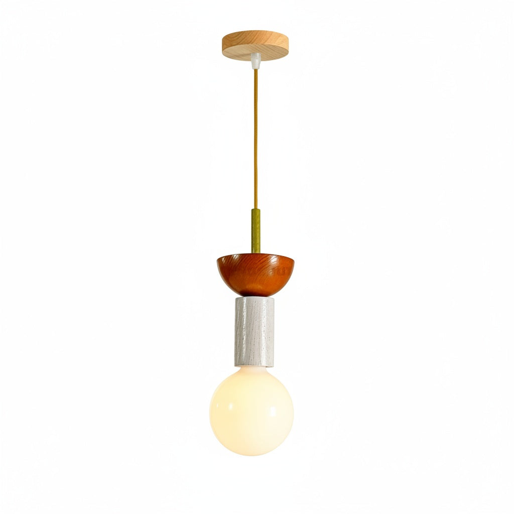Suspension Globe Bois Style Nordique - vue produit sur fond blanc