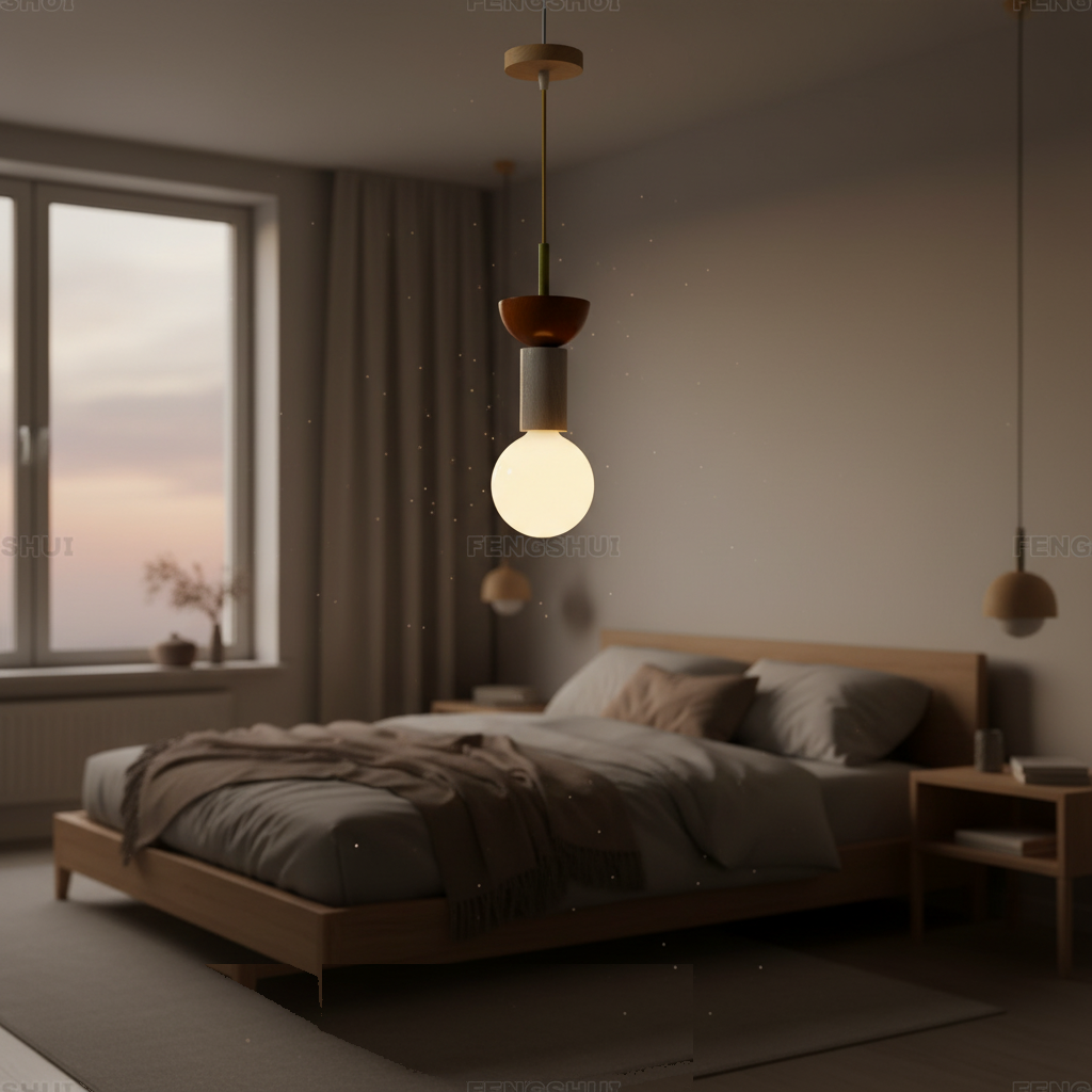 Suspension Globe Bois Style Nordique allumée diffusant sa lumière