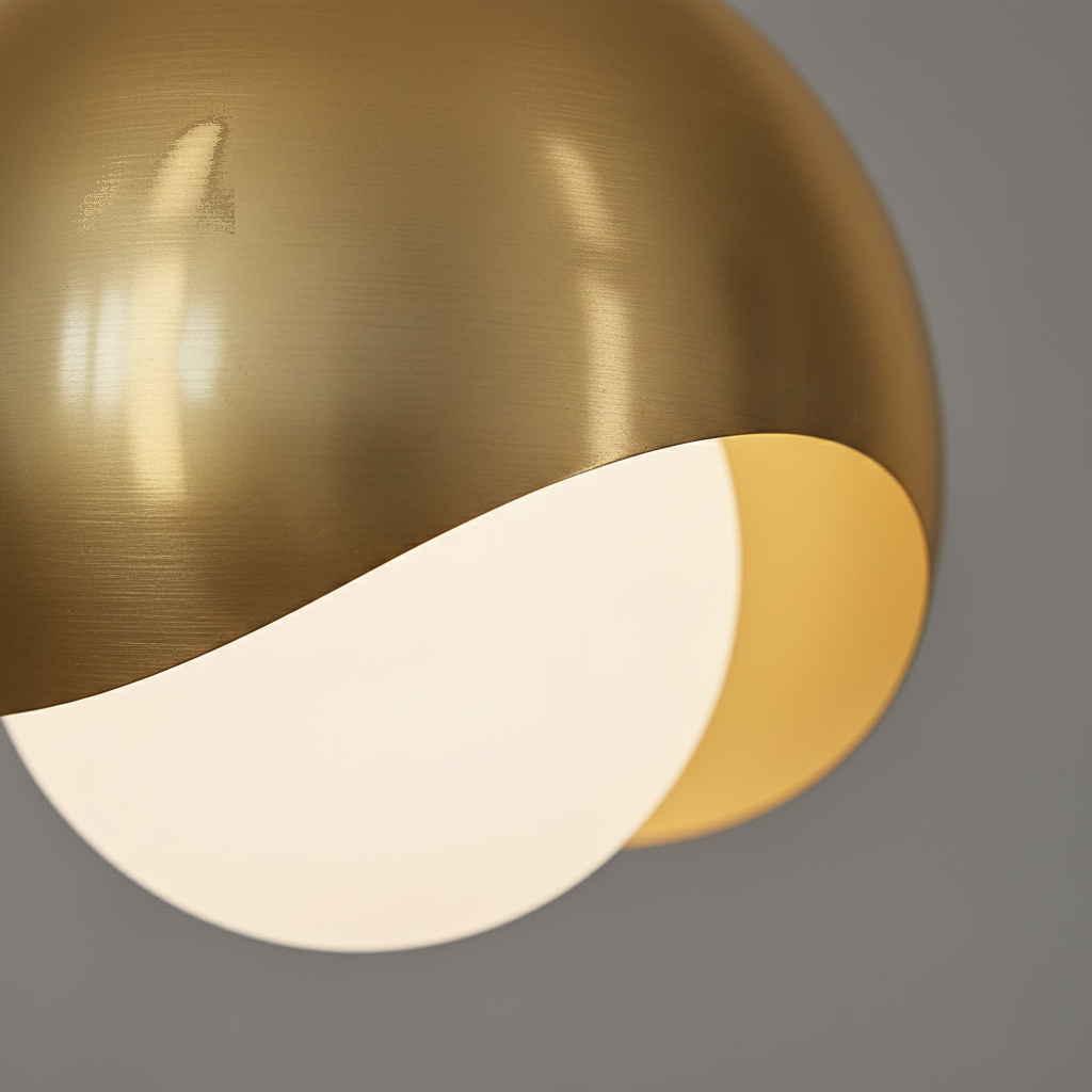Suspension Globe Métal Doré Boule de Verre Design - gros plan sur les détails de fabrication