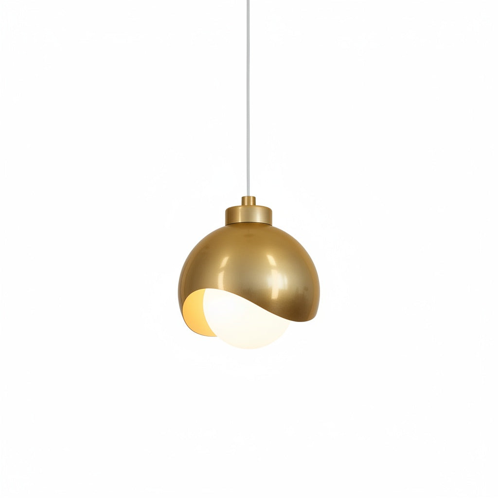 Suspension Globe Métal Doré Boule de Verre Design - vue produit sur fond blanc