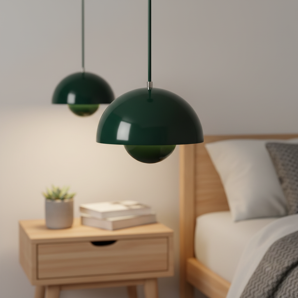 Suspension Métal Bourgeon Vert mise en ambiance dans un intérieur