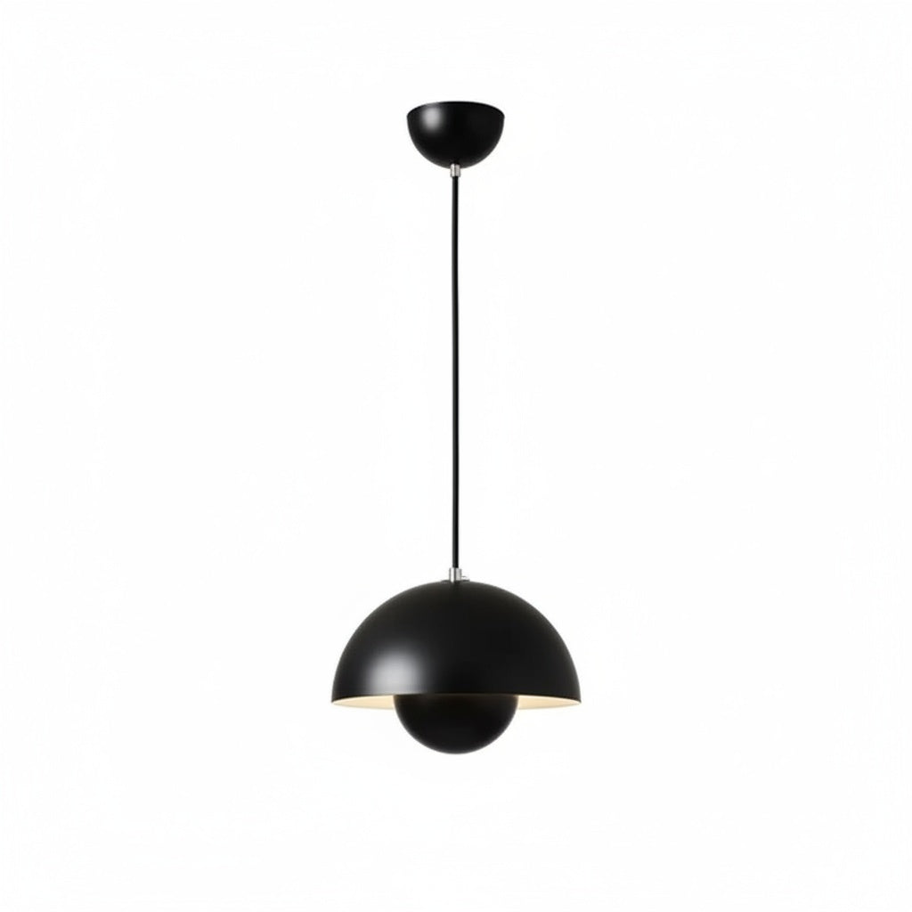 Suspension Métal Design Bourgeon Noir - vue produit sur fond blanc