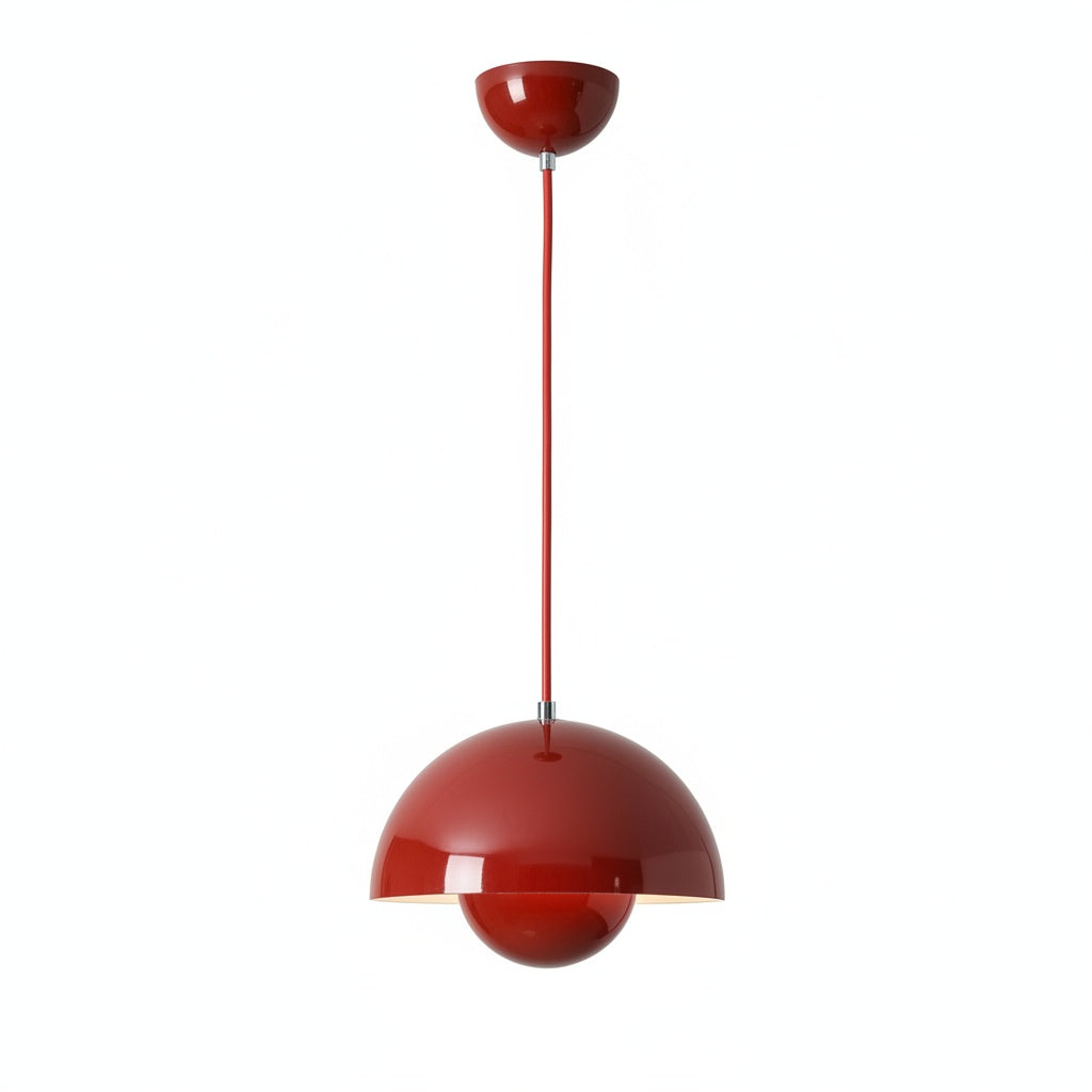 Suspension Métal Flowerpot Rouge - vue produit sur fond blanc