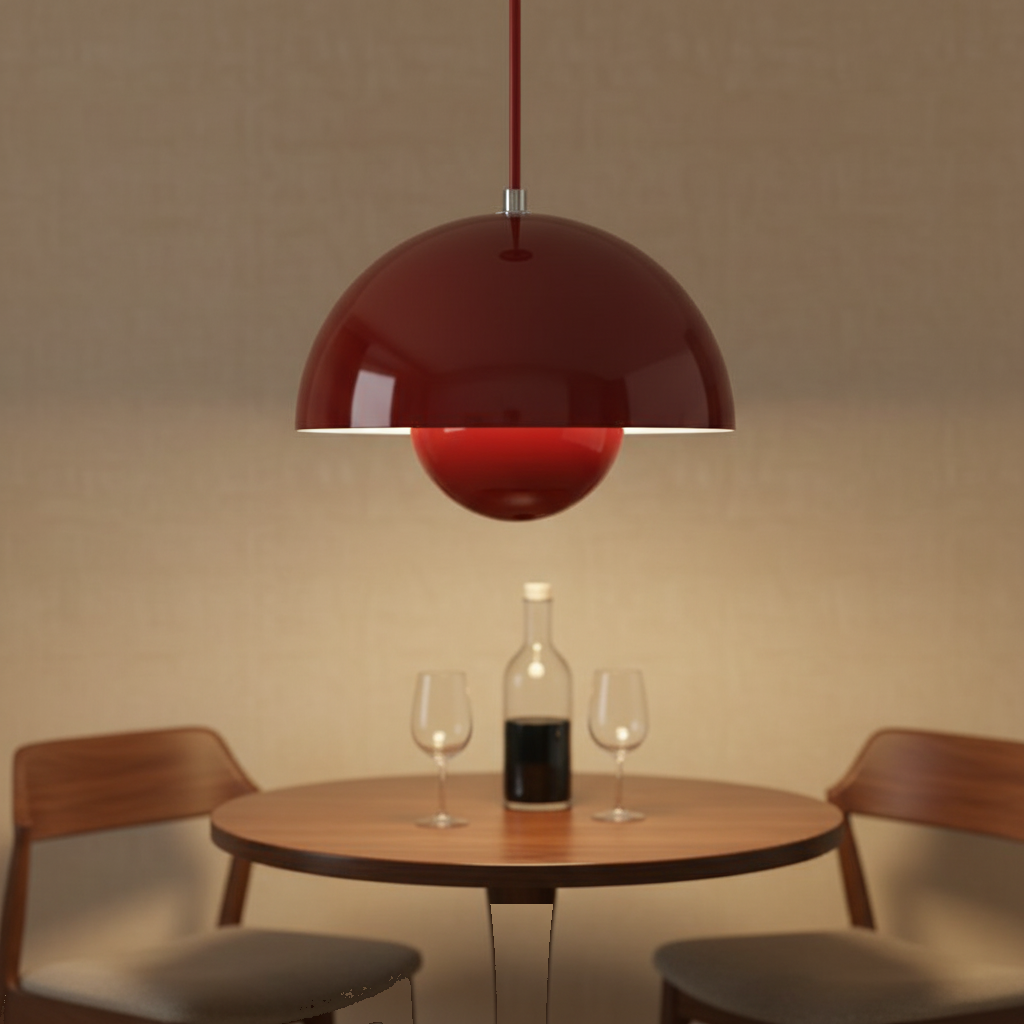 Suspension Métal Flowerpot Rouge mise en ambiance dans un intérieur