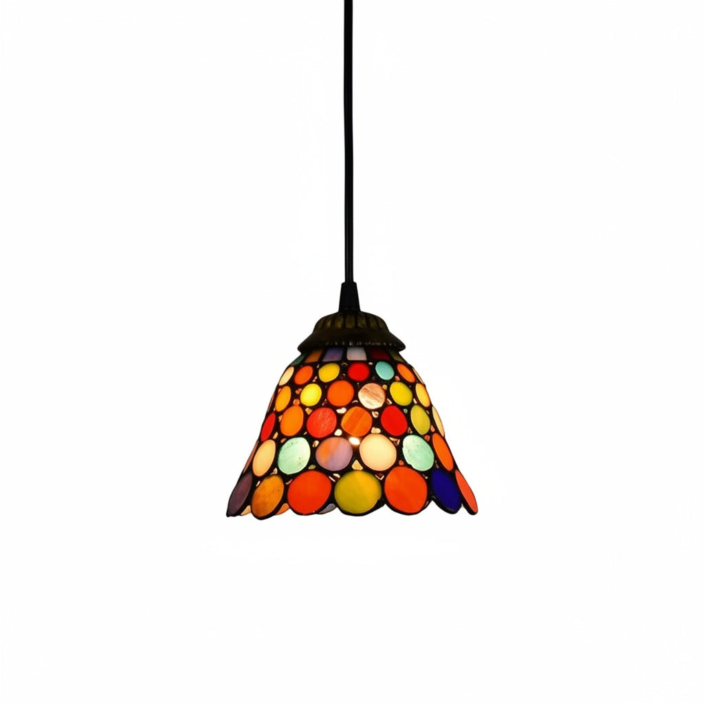 Suspension Mosaïque Verre Coloré Bohème - vue produit sur fond blanc