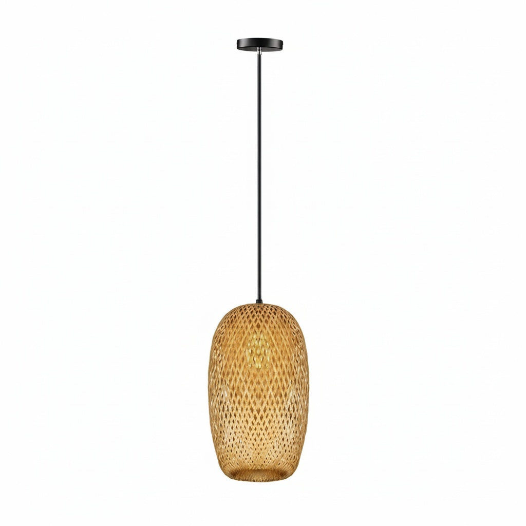 Suspension Rotin Design Entrée Couloir 18x38cm - vue produit sur fond blanc - vue 1/2