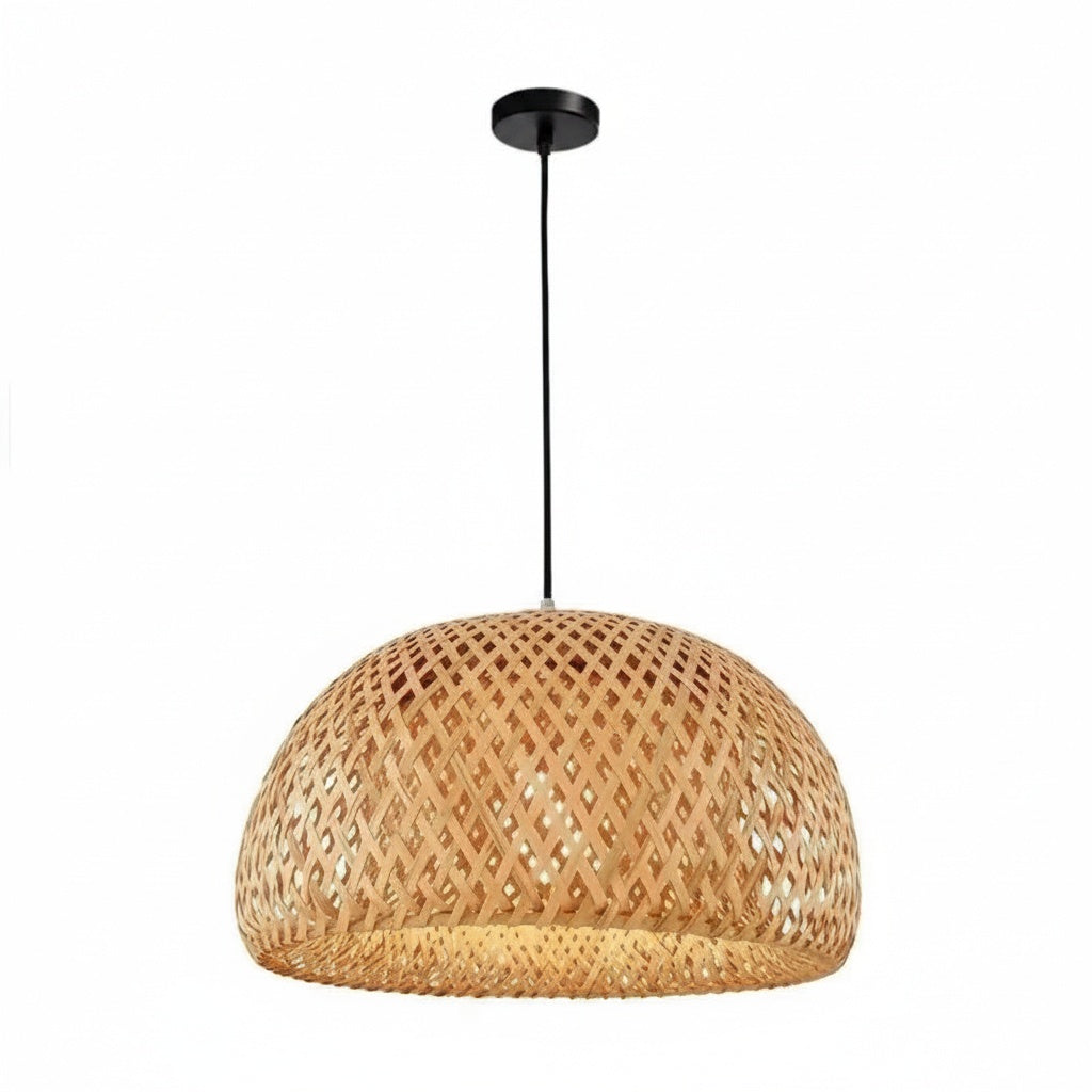 Suspension Rotin Naturel Rond 26cm Chambre Enfant - vue produit sur fond blanc - vue 1/2