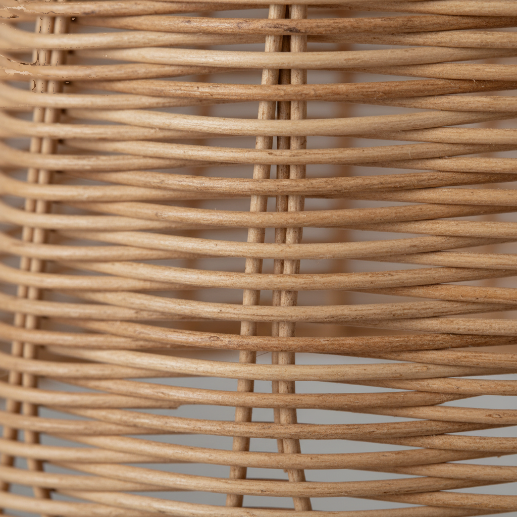 Suspension Rotin Tressé Dôme Naturel - gros plan sur les détails de fabrication