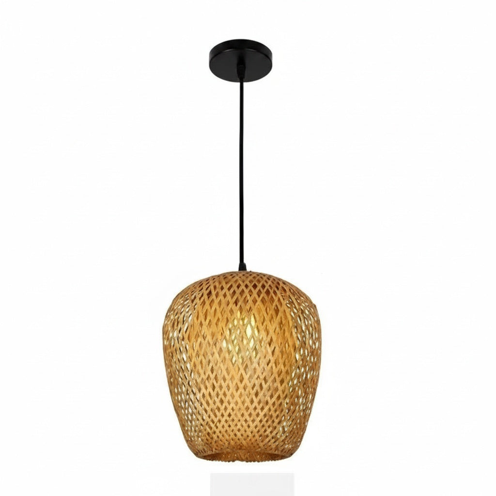 Suspension Rotin Tressé Salle à Manger Conviviale 22cm - vue produit sur fond blanc - vue 1/2