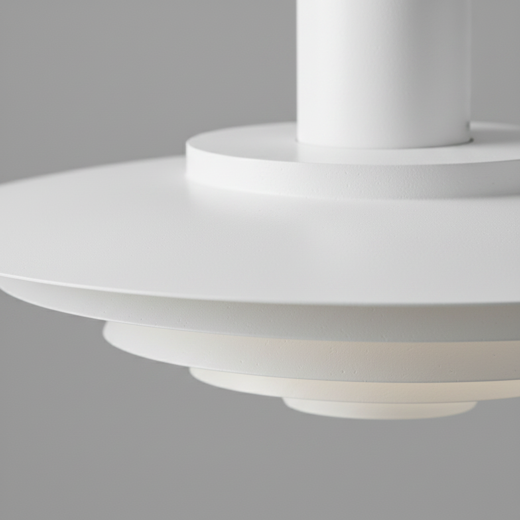 Suspension Scandinave Disques Étagés - gros plan sur les détails de fabrication
