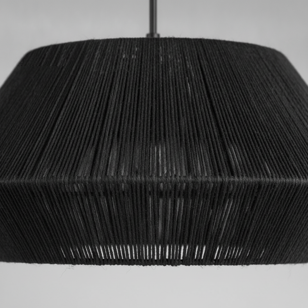 Suspension Tambour Corde Tressée Noire — detail