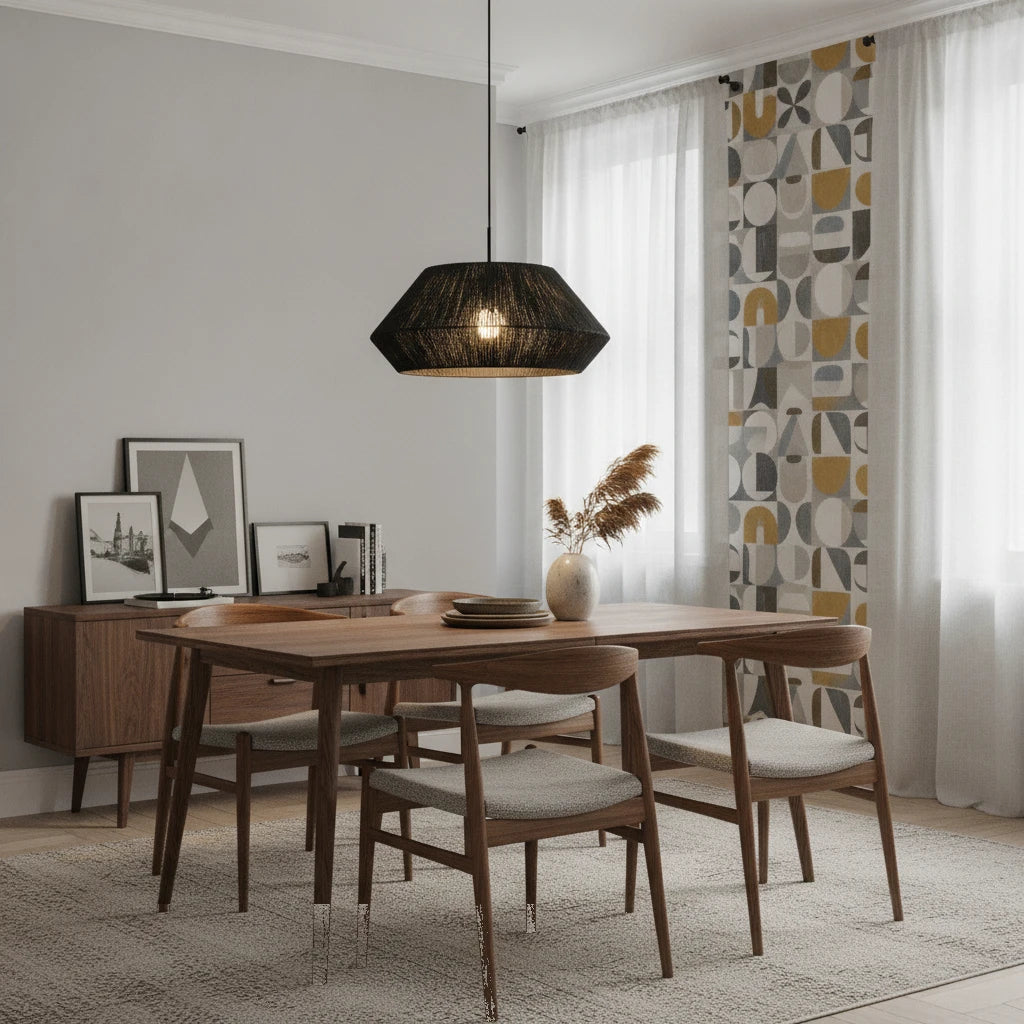 suspension-tambour-corde-tressee-noire highlight Image
