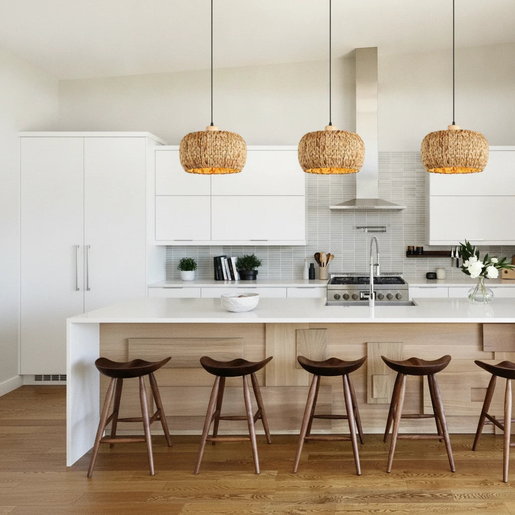 suspension-tambour-paille-tressee-naturelle highlight Image