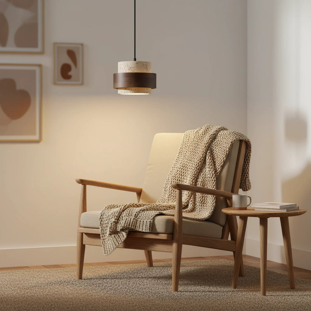 suspension-travertin-bois-noyer-japandi-design section3 Image