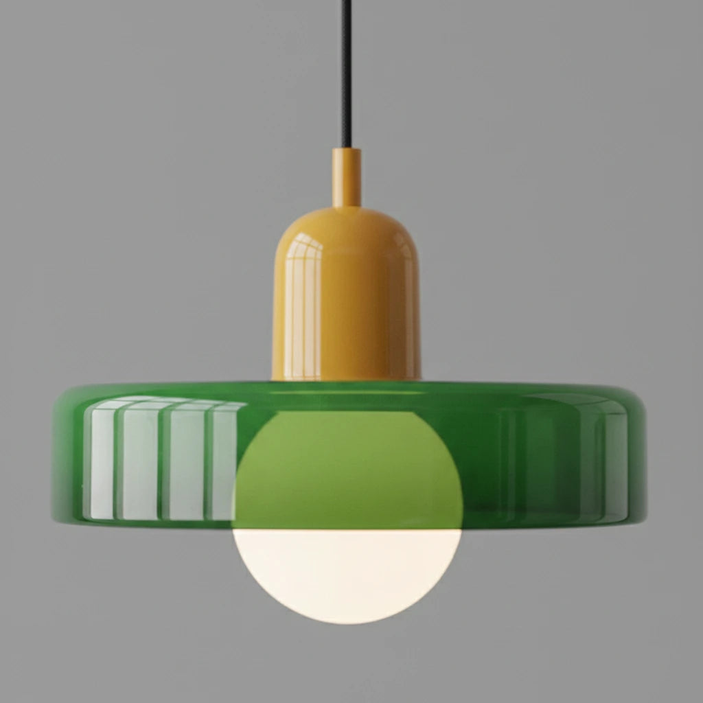 suspension-verre-bauhaus-disque-retro-vert section4 Image
