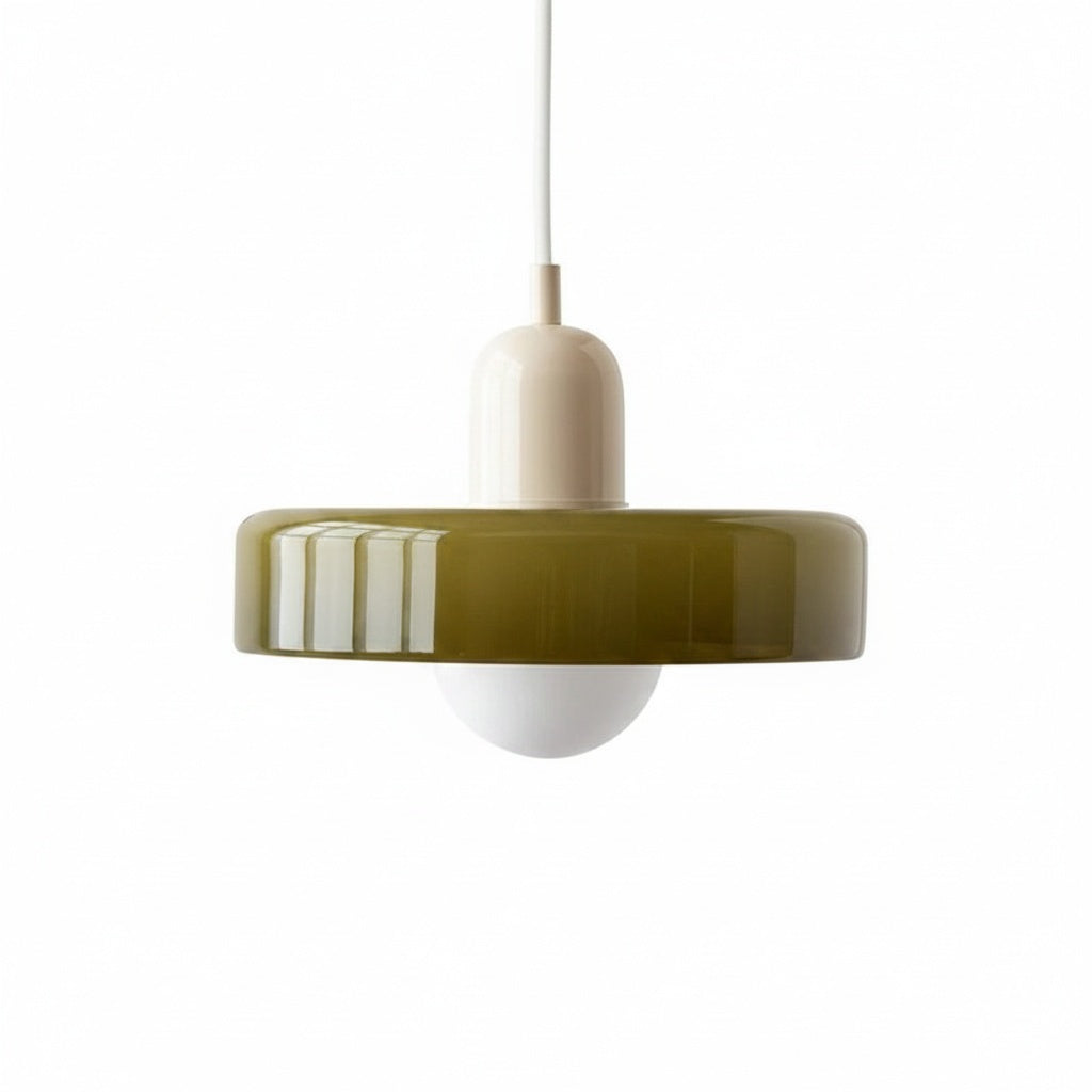 Suspension Verre Design Bauhaus Coloré - vue produit sur fond blanc