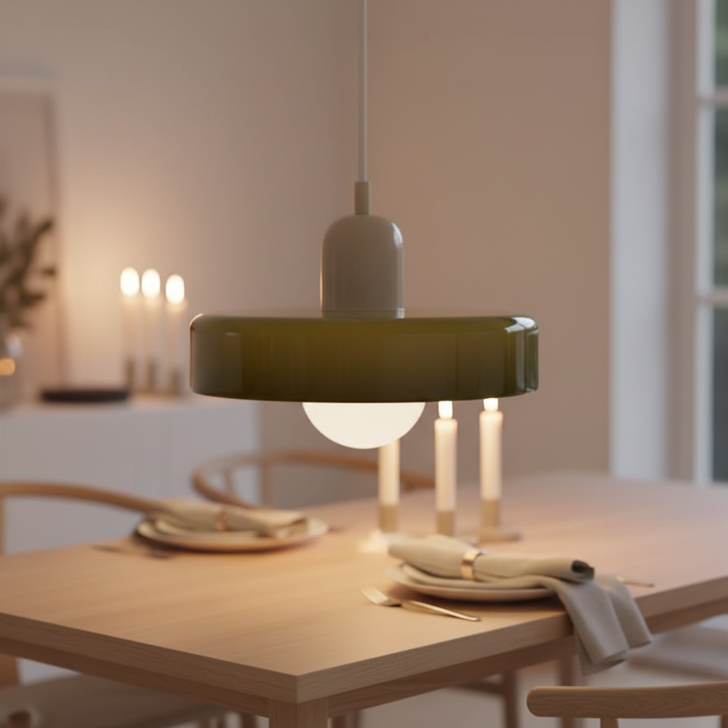 Suspension Verre Design Bauhaus Coloré mise en ambiance dans un intérieur Image