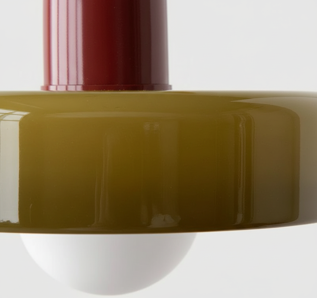 Suspension Verre Design Disque Bauhaus - gros plan sur les détails de fabrication