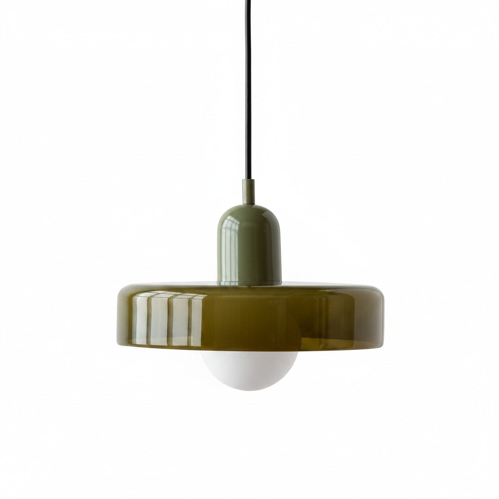 Suspension Verre Évasée Style Bauhaus - vue produit sur fond blanc