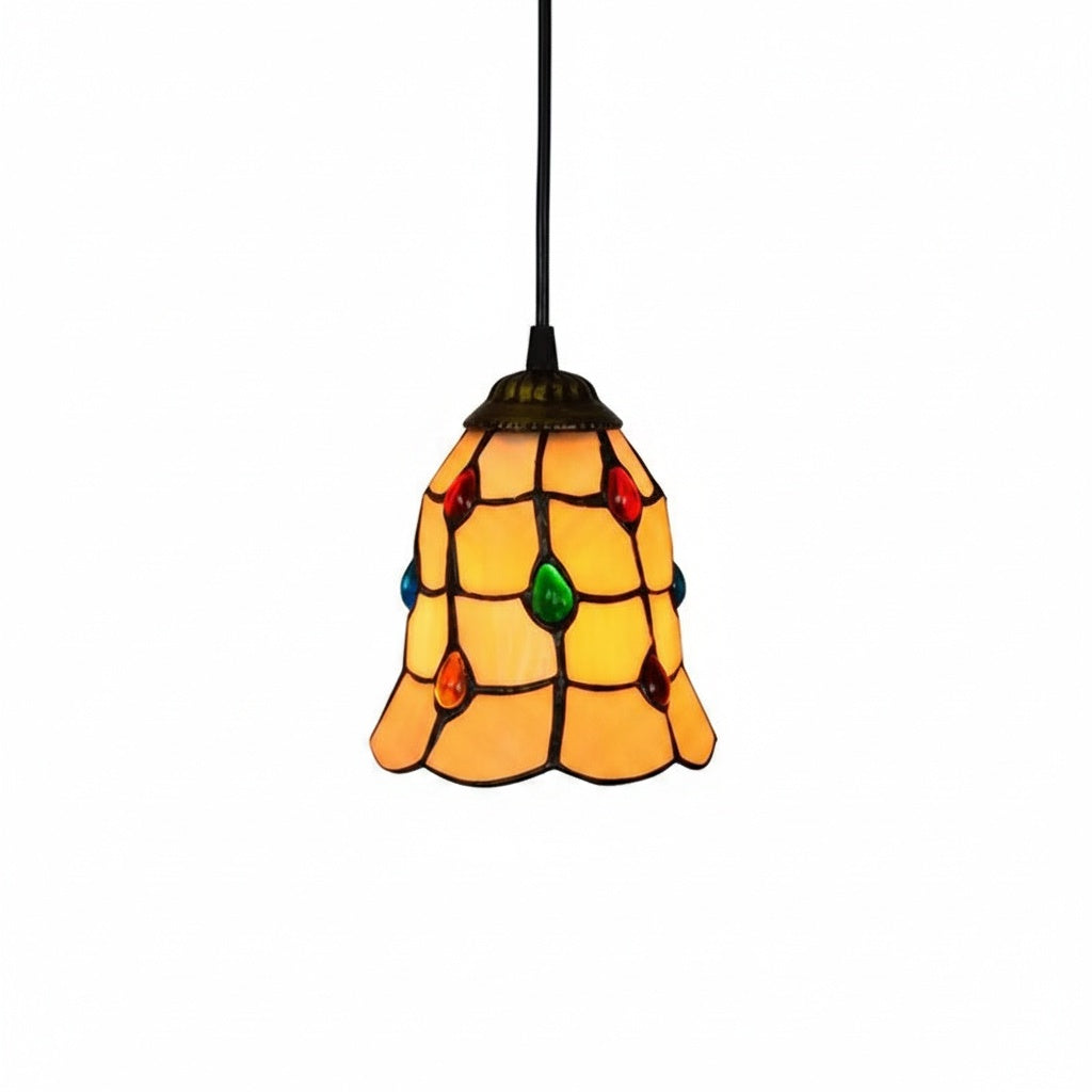 Suspension Verre Mosaïque Tiffany - vue produit sur fond blanc