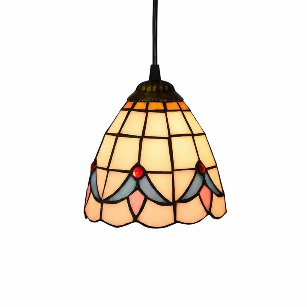 Suspension Vitrail Mosaïque Méditerranéenne - vue produit sur fond blanc - version classique