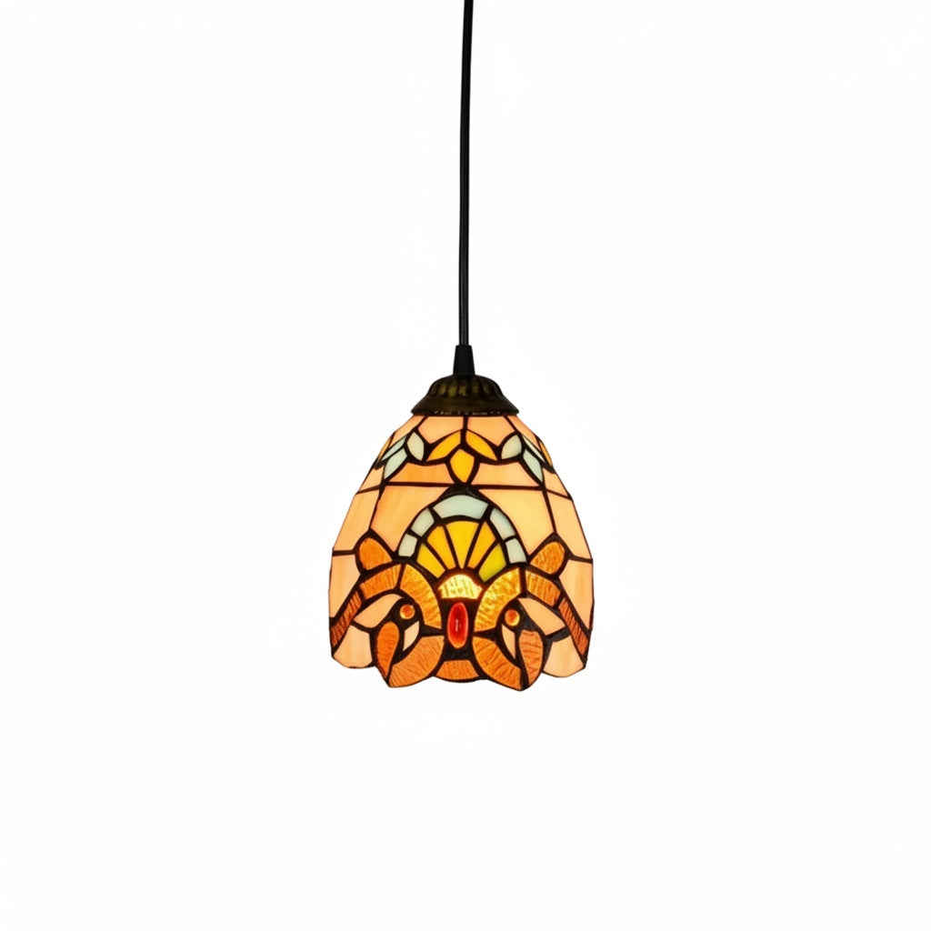 Suspension Vitrail Mosaïque Tiffany - vue produit sur fond blanc
